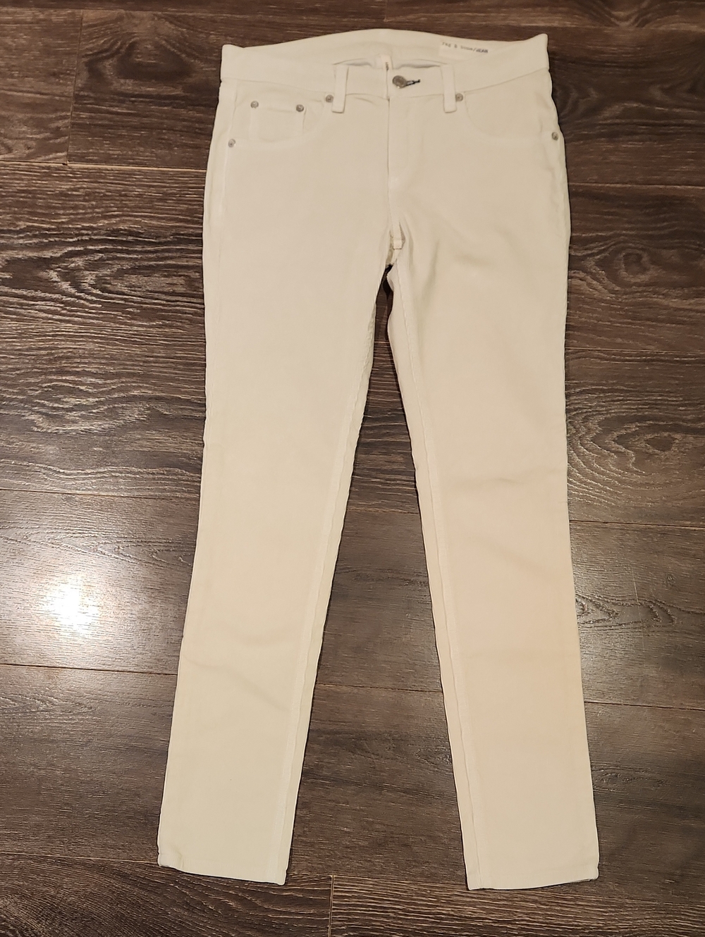 ❤️ RAG & BONE SKINNY CORDUROY PANTS / JEANS, PFD (NATURAL ECRU), 2 (26) - Picture 2 of 10